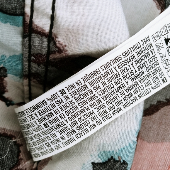 Zip code button down abstract art short sleeve 100% cotton shirt XL - Picture 7 of 8